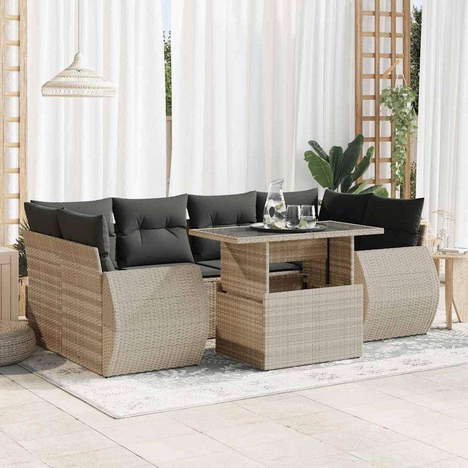 VidaXL Ensemble de canapés de jardin rotin synthétique  