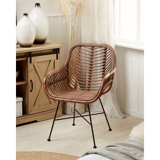 Beliani Sedia da pranzo en Rattan Boho CANORA  