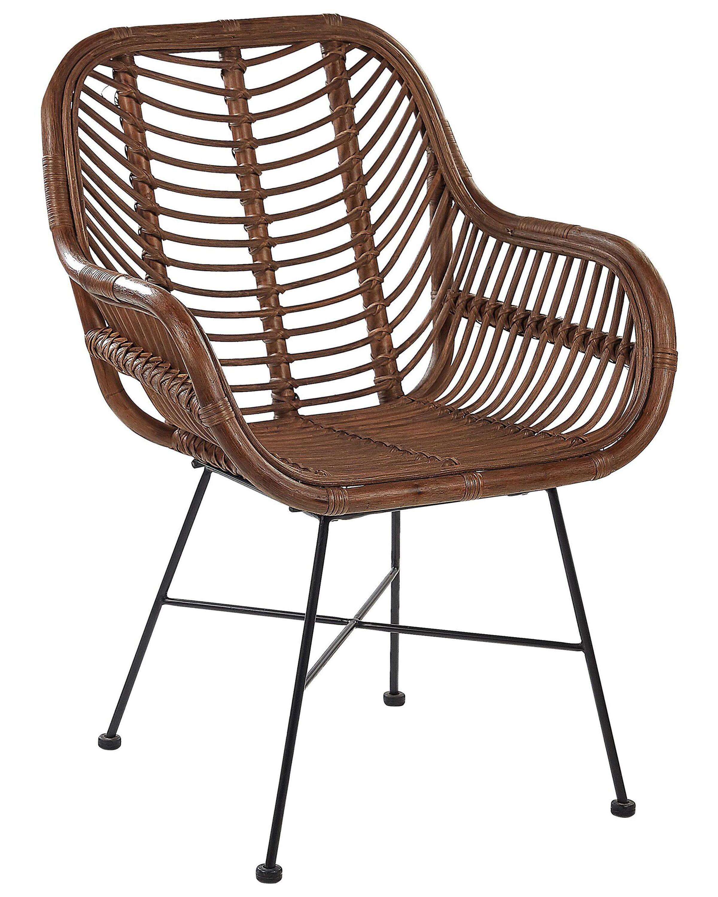 Beliani Esszimmerstuhl aus Rattan Boho CANORA  