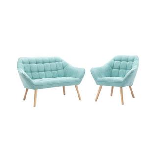 Vente-unique Canapé 2 places fauteuil en tissu d'eau CASERTA  