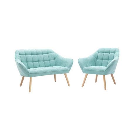 Vente-unique Canapé 2 places fauteuil en tissu d'eau CASERTA  