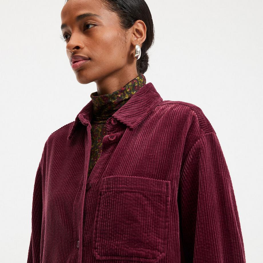 La Redoute Collections Robe droite en velours côtelé longueur midi  