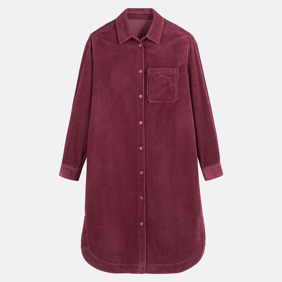 La Redoute Collections Robe droite en velours côtelé longueur midi  