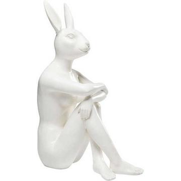 Figurine Déco Lapin Gangster Blanc
