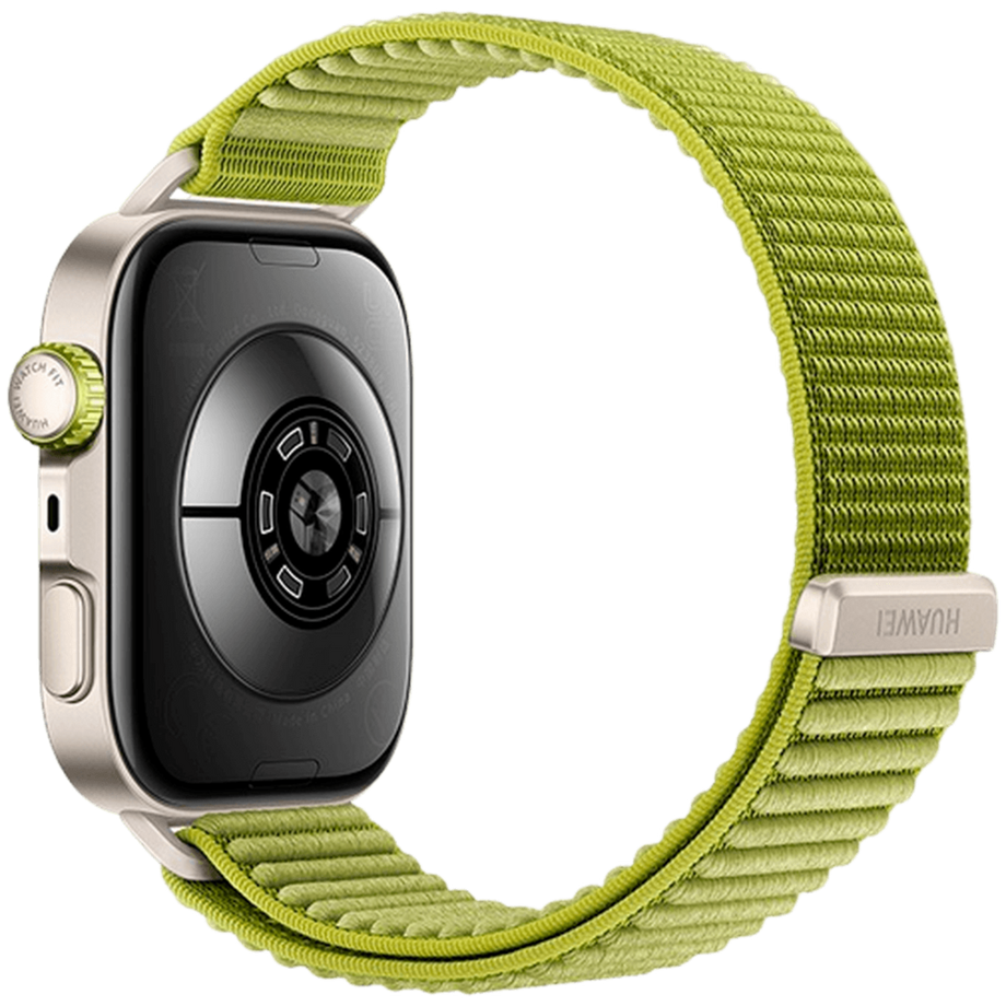 HUAWEI  Huawei Watch Fit 4 Pro Gold (Grünes Nylon Armband) 