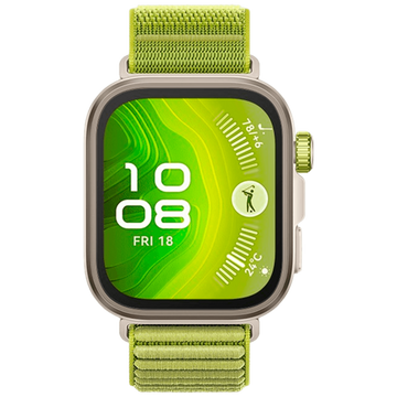 Huawei Watch Fit 4 Pro Gold (Grünes Nylon Armband)