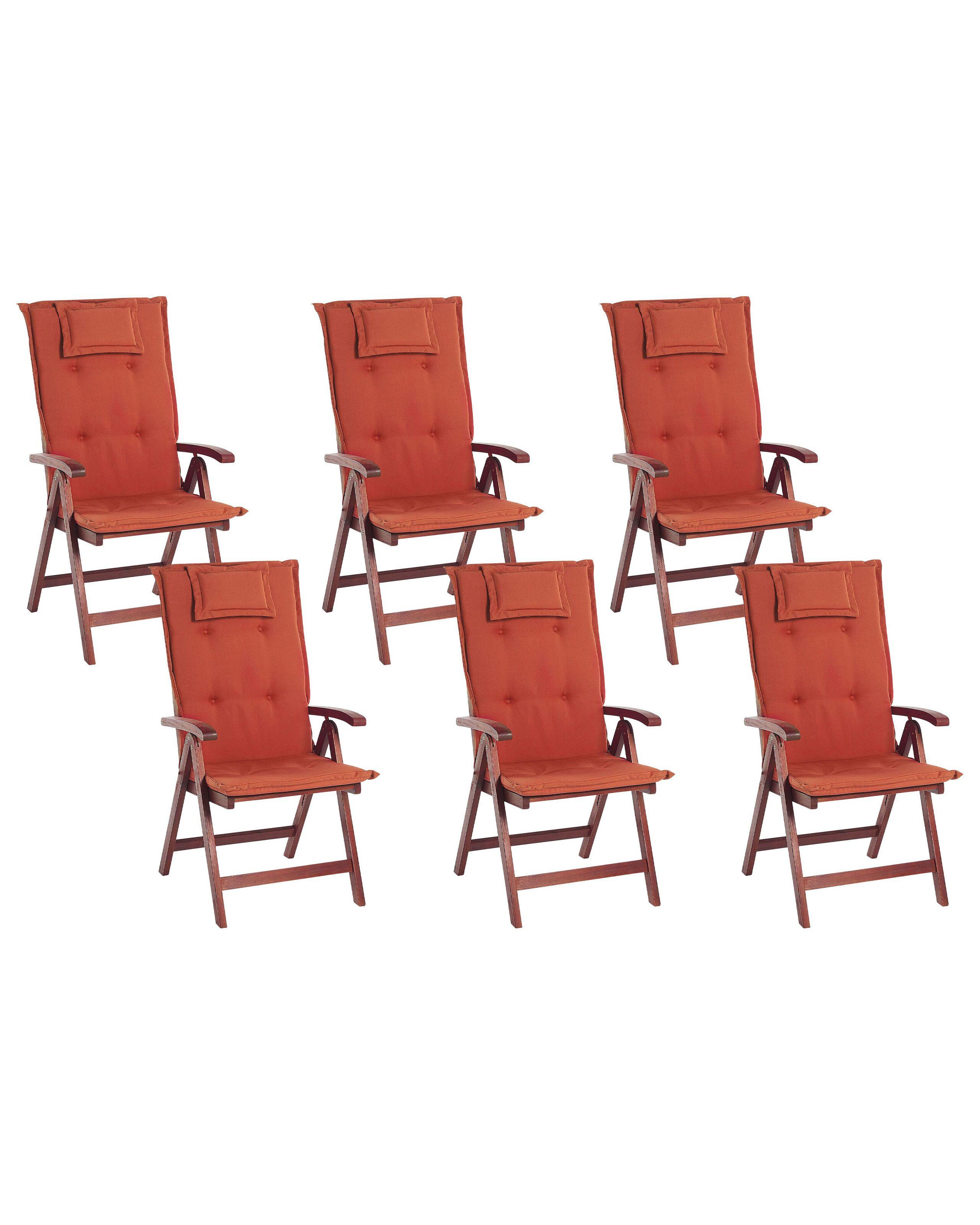 Beliani Set mit 6 Stühlen aus Akazienholz Klassisch TOSCANA  