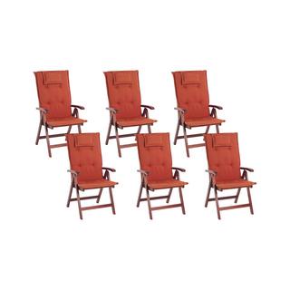 Beliani Set mit 6 Stühlen aus Akazienholz Klassisch TOSCANA  