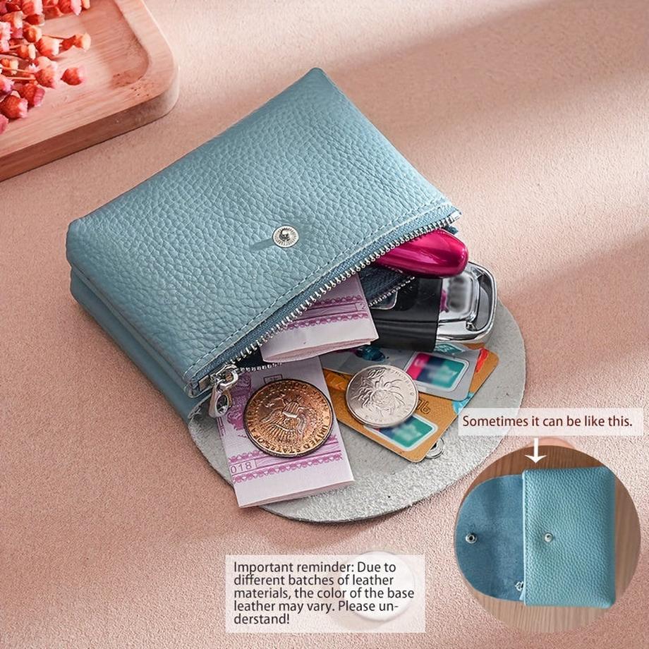 Only-bags.store Mini Vintage Vegane Geldbörse, Echtleder-Kartenetui, tragbarer Kartenhalter und Portemonnaie  