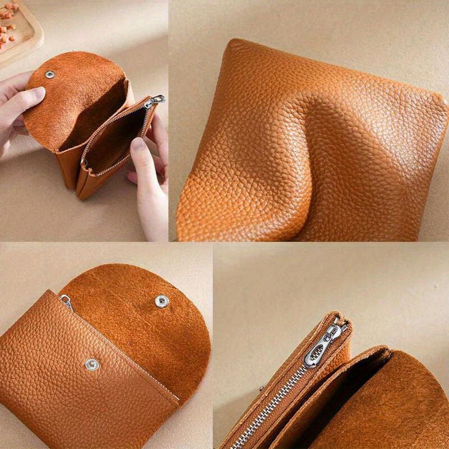 Only-bags.store Mini Vintage Vegane Geldbörse, Echtleder-Kartenetui, tragbarer Kartenhalter und Portemonnaie  