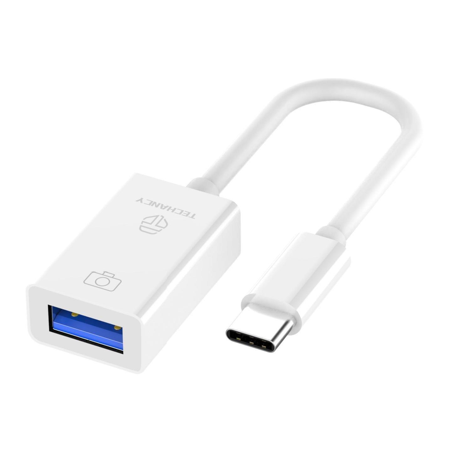 Techancy  USB-C-zu-USB-A-Adapter-Weiß 