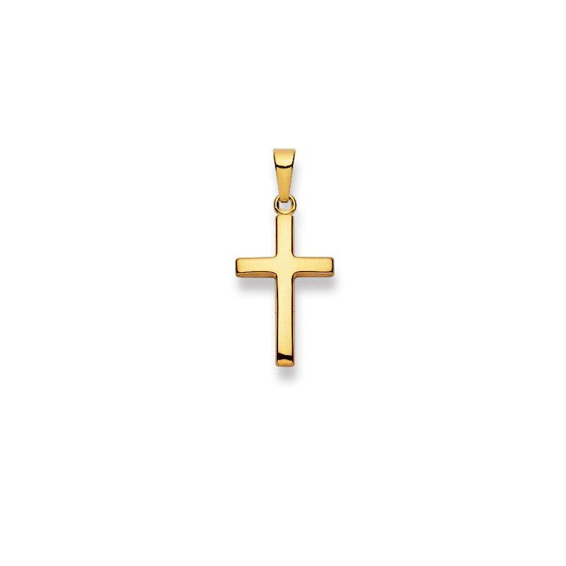 MUAU Schmuck  Anhänger Kreuz Gelbgold 750, 26x12mm 