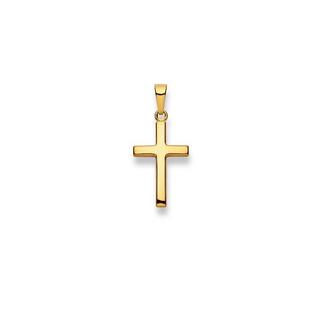 MUAU Schmuck  Anhänger Kreuz Gelbgold 750, 26x12mm 