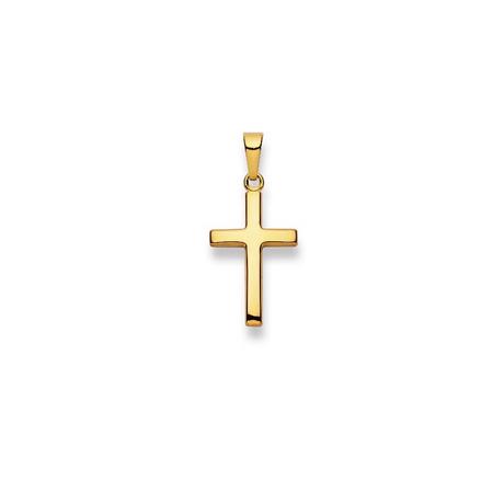 MUAU Schmuck  Anhänger Kreuz Gelbgold 750, 26x12mm 