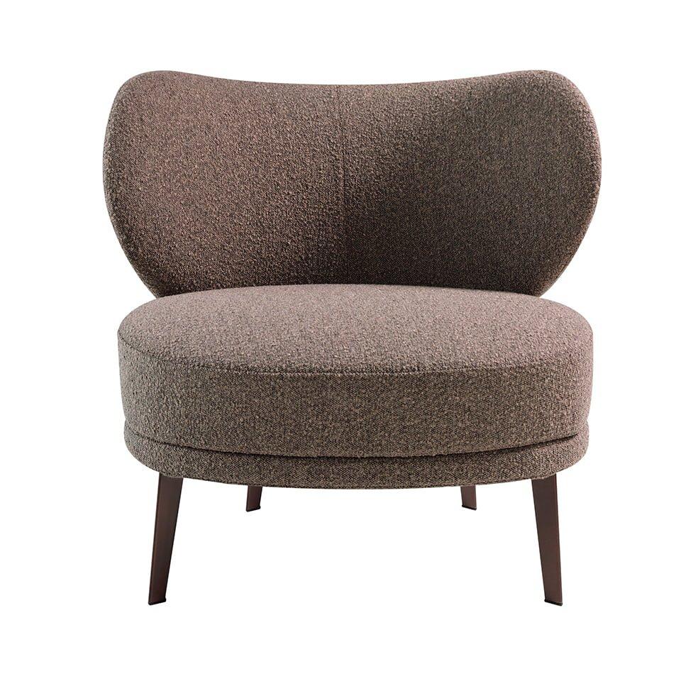 ANGEL CERDA Fauteuil rembourré en tissu brun  