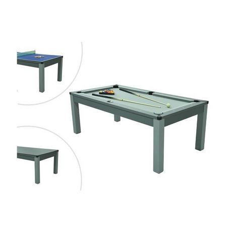 Vente-unique  Tavolo trasformabile Biliardo e Ping pong 3x1x Grigio BALTHAZAR 