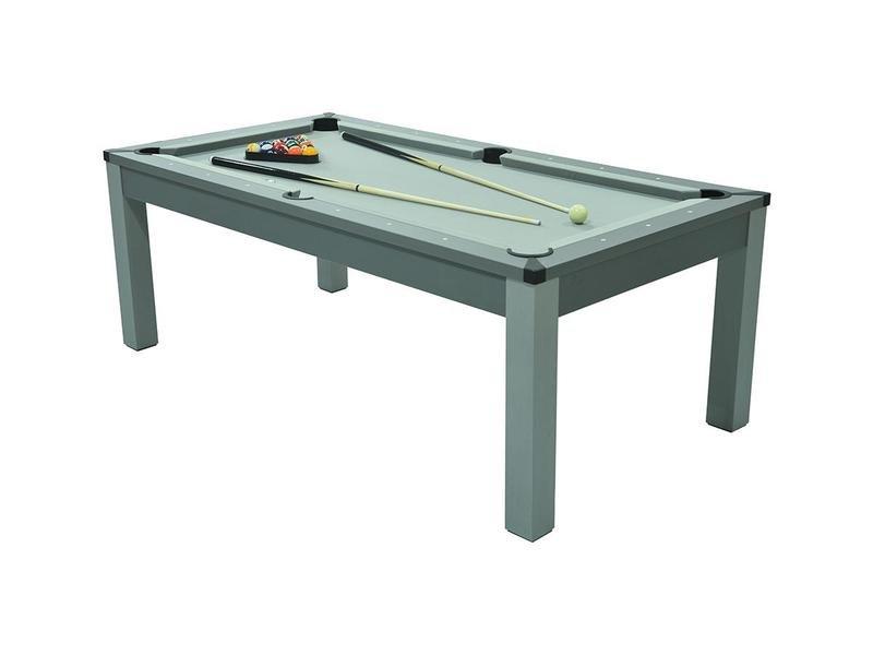 Vente-unique  Tavolo trasformabile Biliardo e Ping pong 3x1x Grigio BALTHAZAR 