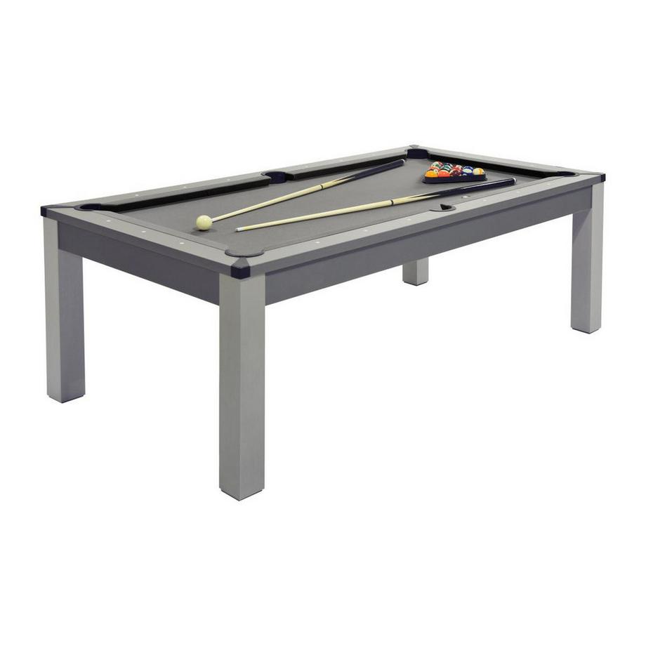 Vente-unique  Tavolo trasformabile Biliardo e Ping pong 3x1x Grigio BALTHAZAR 