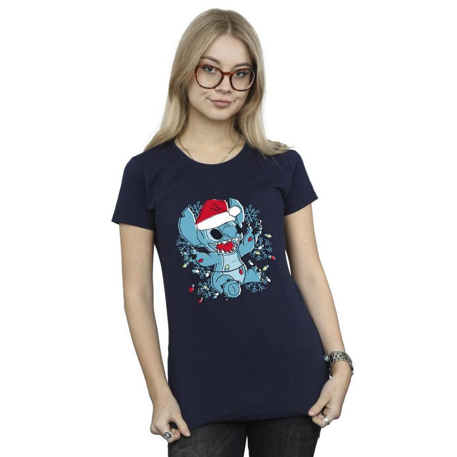 Disney Stitch Lumières de Noël T-Shirt  