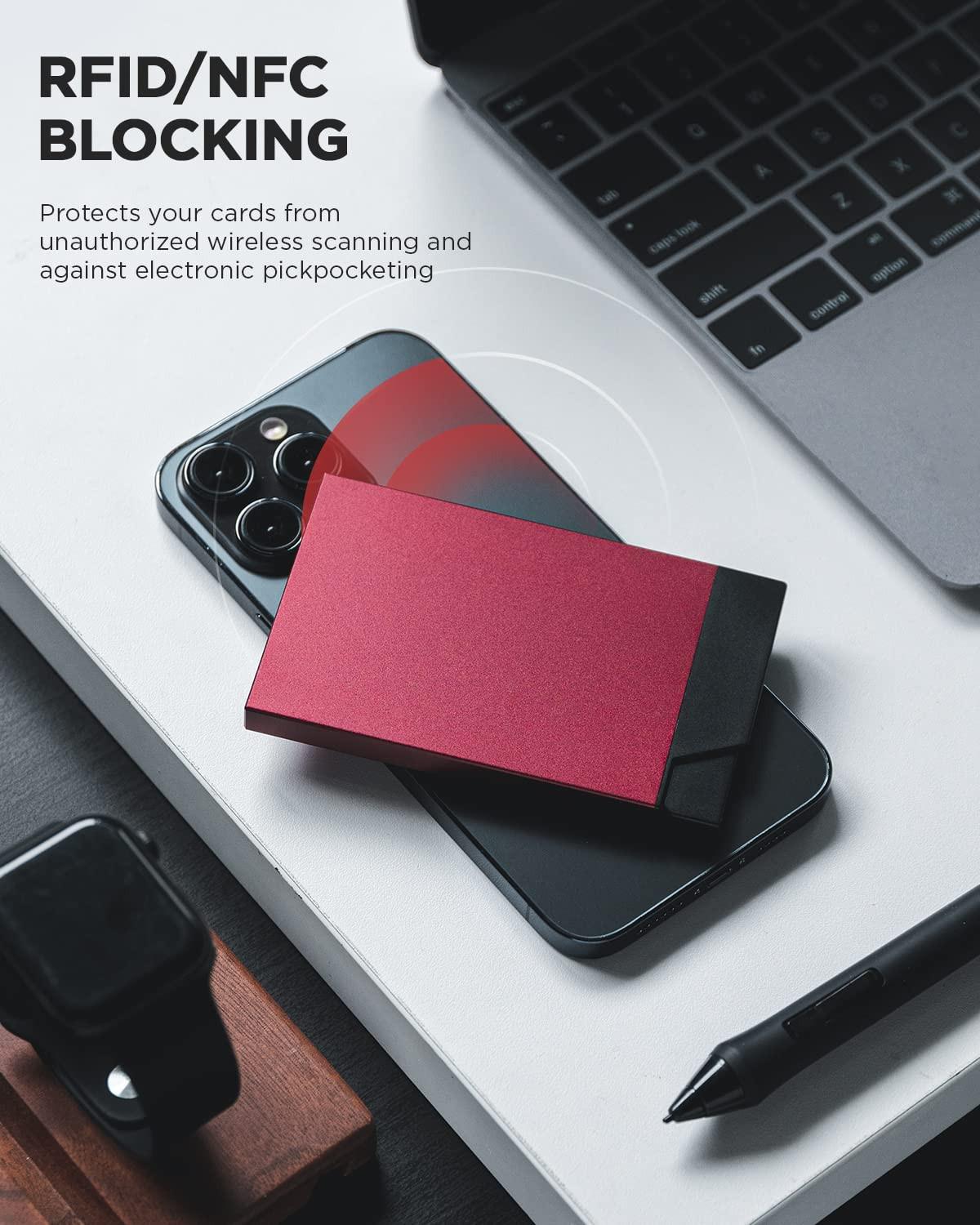 Only-bags.store Metall RFID NFC Schutz Slim Automatisches Pop Up Kartenetui  