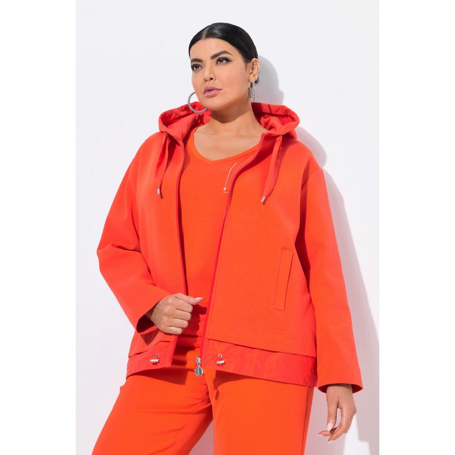 Ulla Popken Kapuzenjacke Bindeband Doppelter Saum  