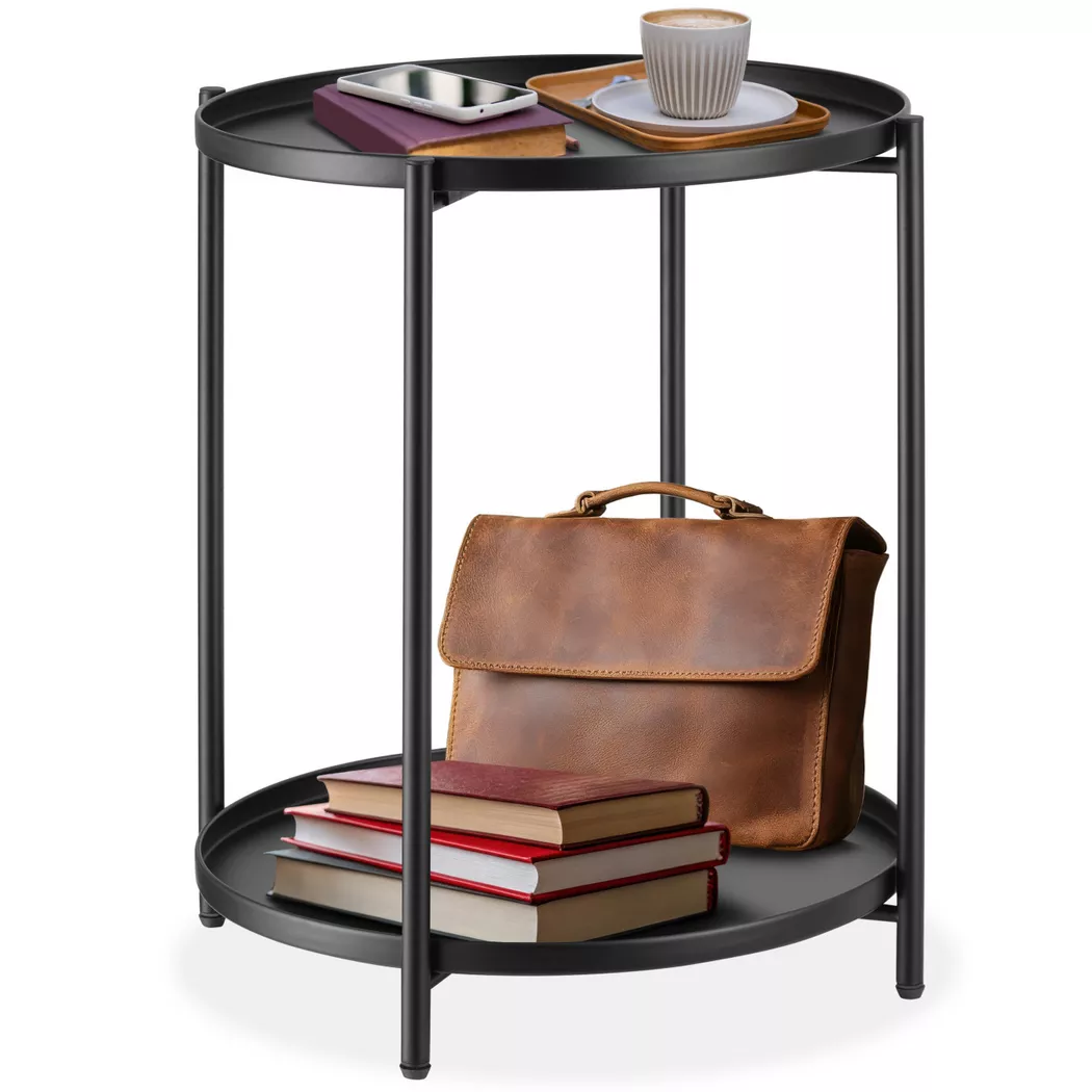 tectake Bedside Table Oxford in Black
