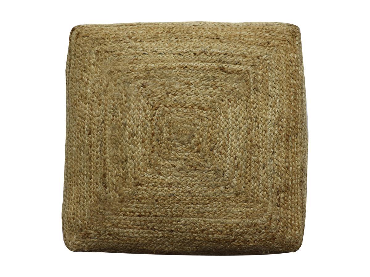 Vente-unique Pouf carré en rotin naturel clair REVADRI  