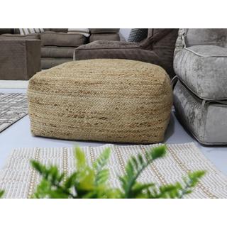 Vente-unique Pouf carré en rotin naturel clair REVADRI  