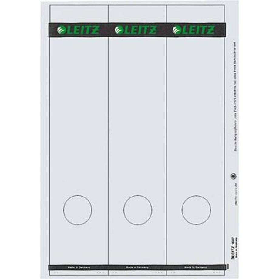 Etichetta per raccoglitore da ufficio  39 x 285 mm Carta Grigio A tenuta permanente 75 pz.