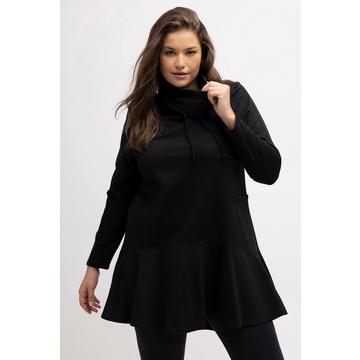 Longsweater, hinten länger, A-Linie, Stehkragen, Langarm