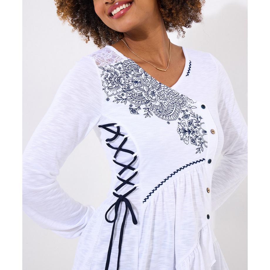 Joe Browns Tunica Ricamata con Volant Scollo a V  