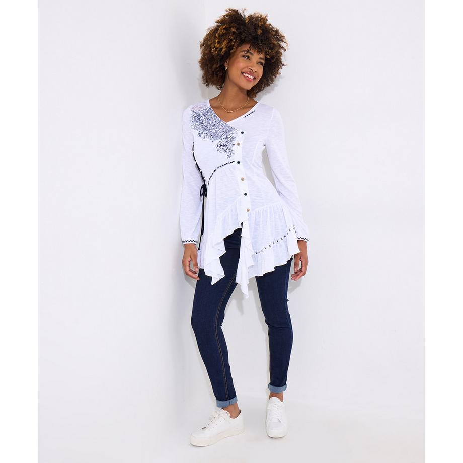 Joe Browns Tunica Ricamata con Volant Scollo a V  