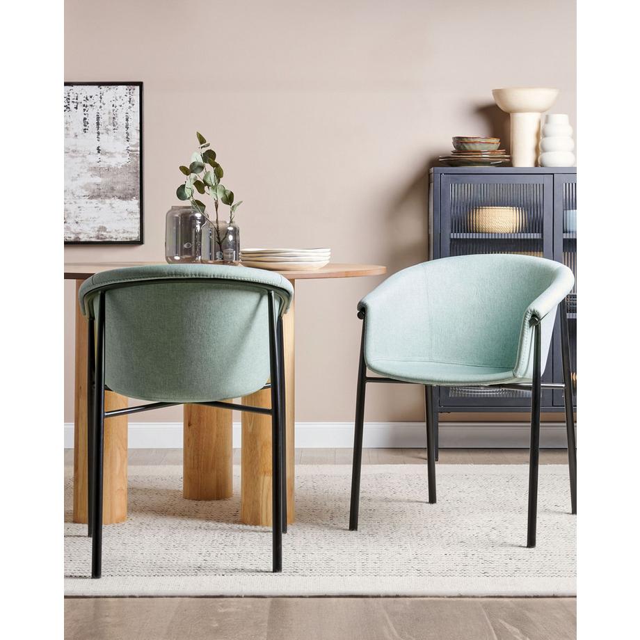 Beliani Lot de 2 chaises de salle à manger en Tissu Rétro AMES  