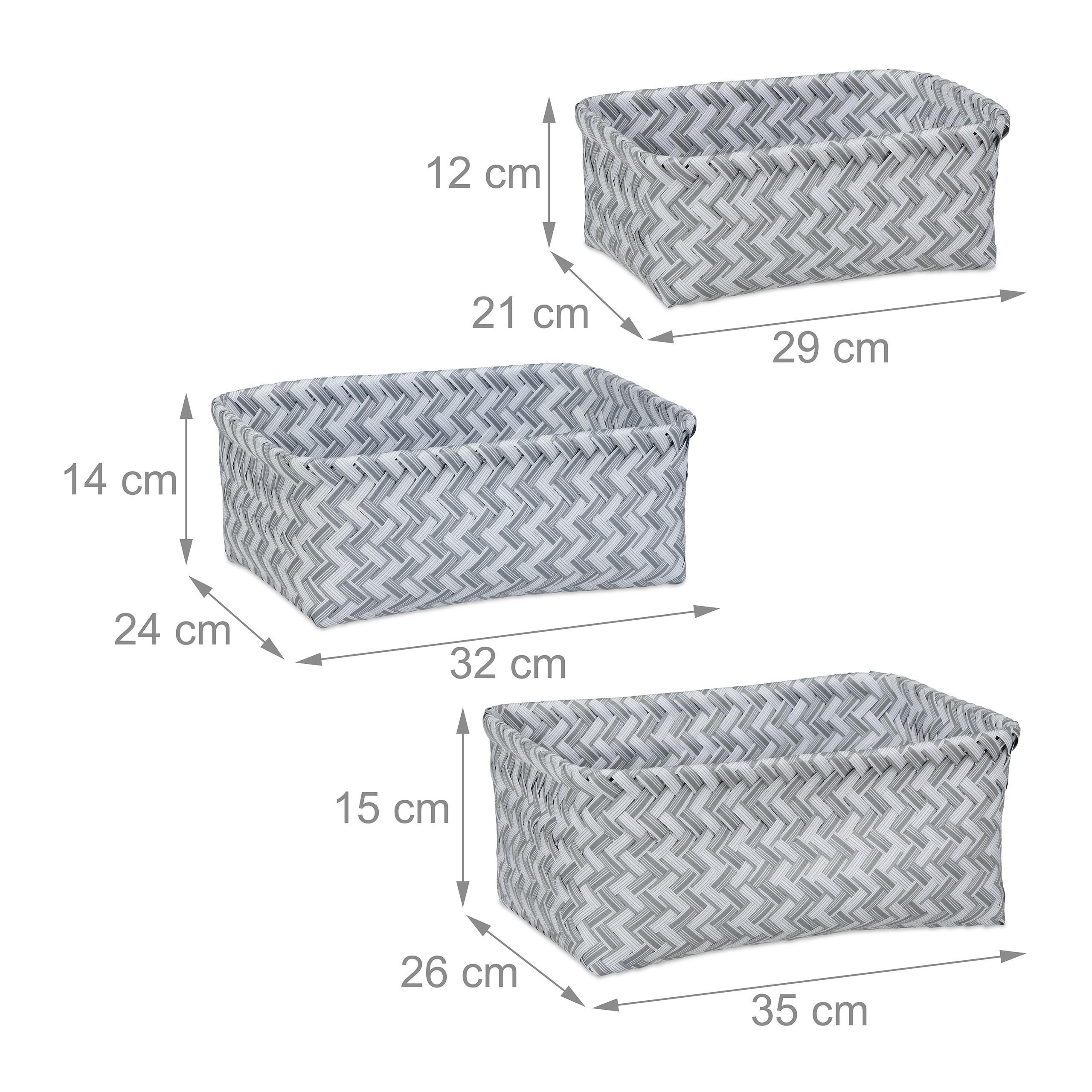 Northix Lot de 3 paniers de rangement en osier plastique  