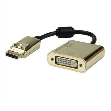 ROLINE 12.88.3175 Videokabel-Adapter 0,15 m DisplayPort DVI-D Schwarz, Gold