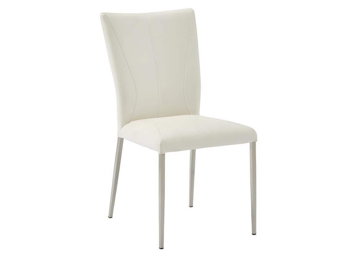 Vente-unique Lot de 6 chaises TALICIA Simili acier brossé  