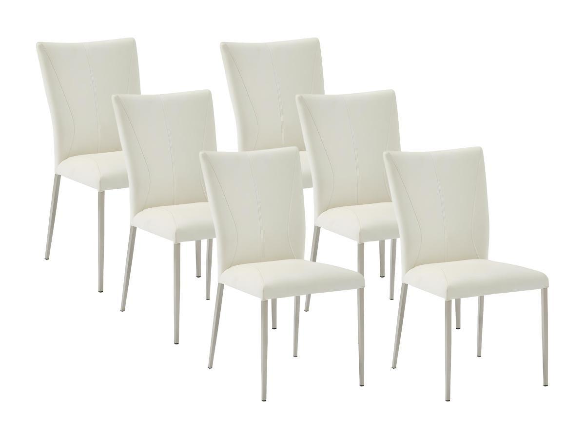 Vente-unique Lot de 6 chaises TALICIA Simili acier brossé  