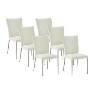 Vente-unique Lot de 6 chaises TALICIA Simili acier brossé  