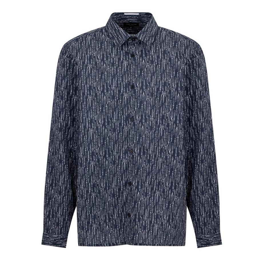 Camicia Astratta Riciclato Manica Lunga