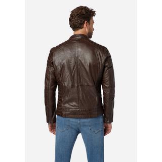 RICANO  Blouson en cuir pour homme Cooper - style motard avec col montant 