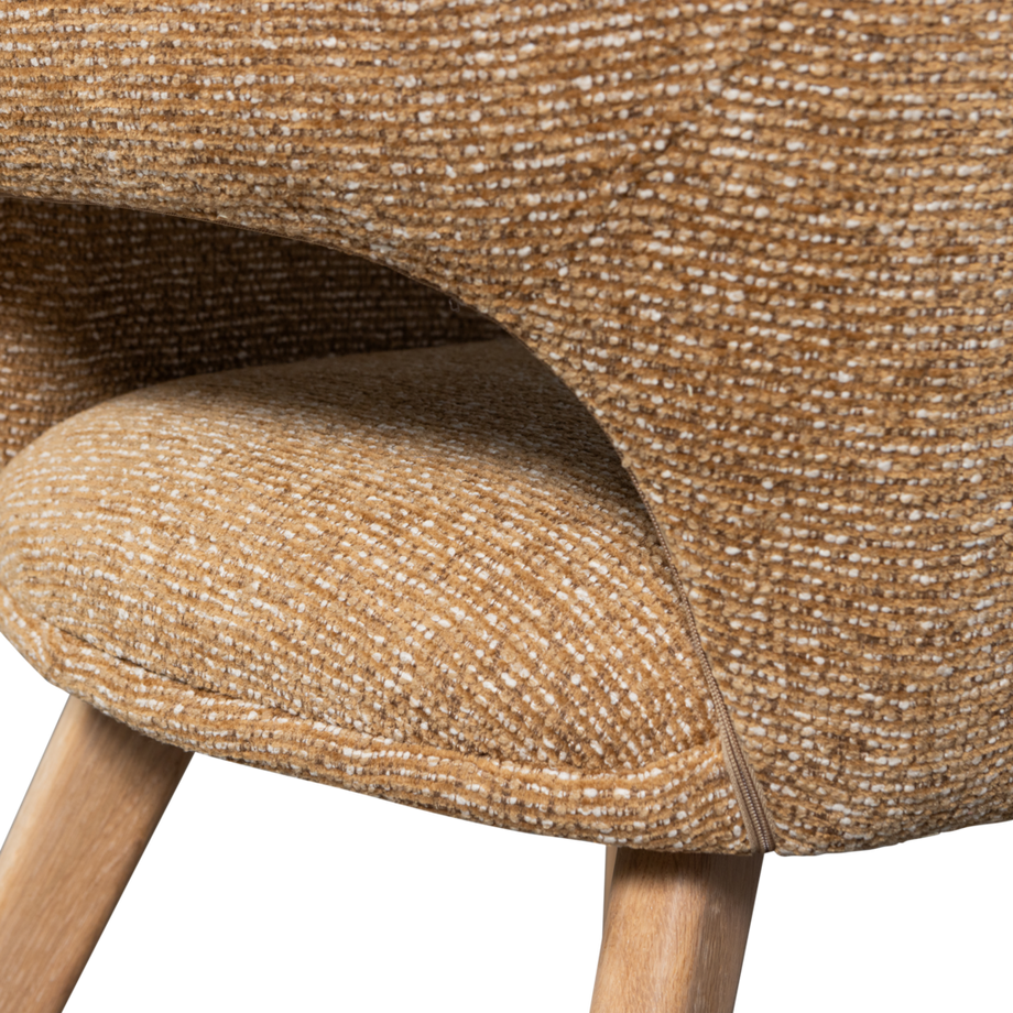 mutoni Fauteuil Murat jaune avec pied en bois naturel  