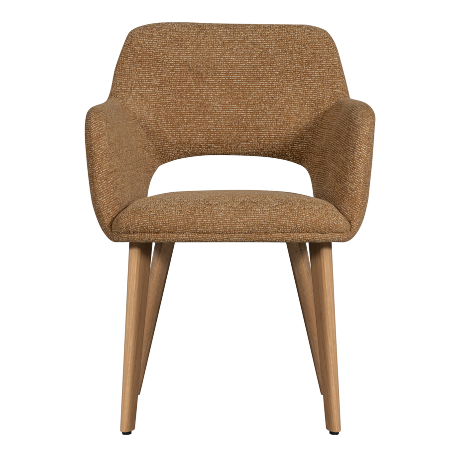 mutoni Fauteuil Murat jaune avec pied en bois naturel  