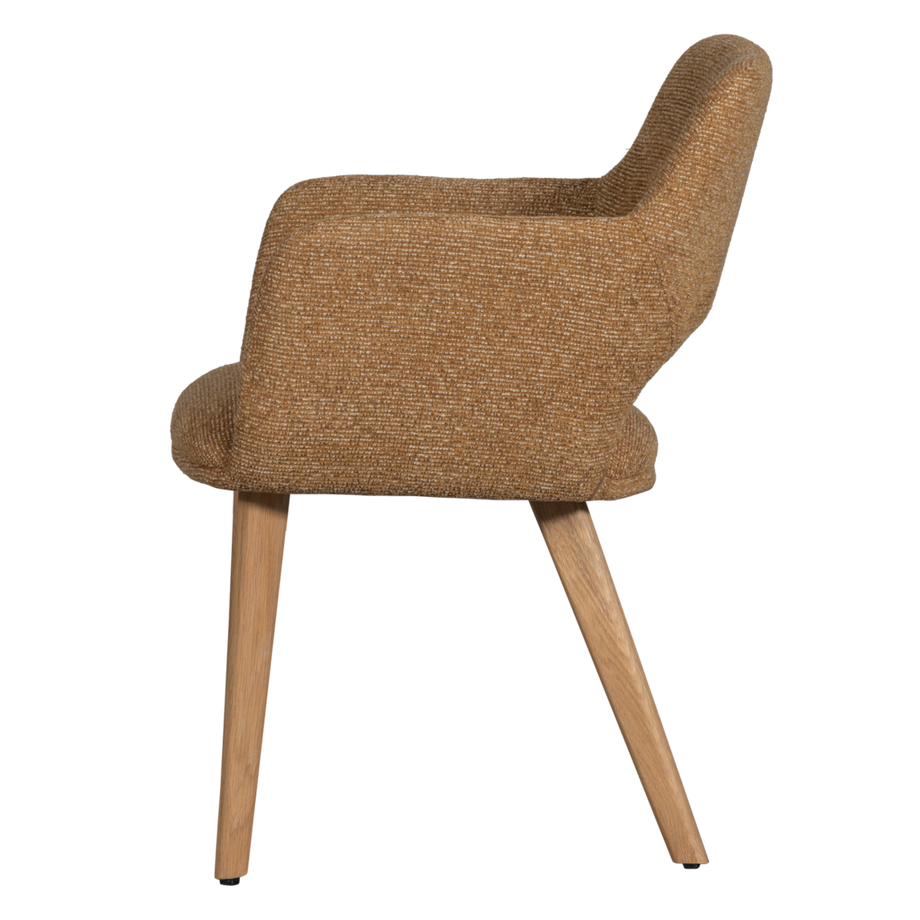 mutoni Fauteuil Murat jaune avec pied en bois naturel  
