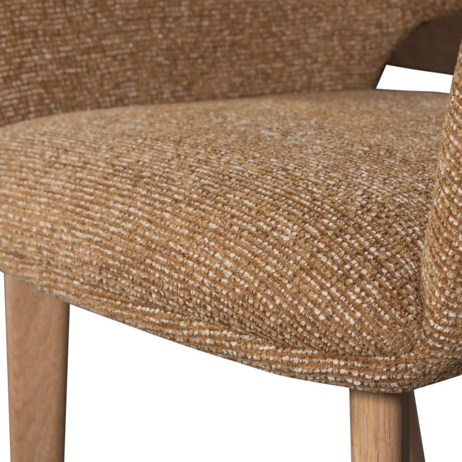 mutoni Fauteuil Murat jaune avec pied en bois naturel  