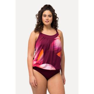 Ulla Popken  Tankini con fiori, materiale riciclato, spalline regolabili e coppe morbide 