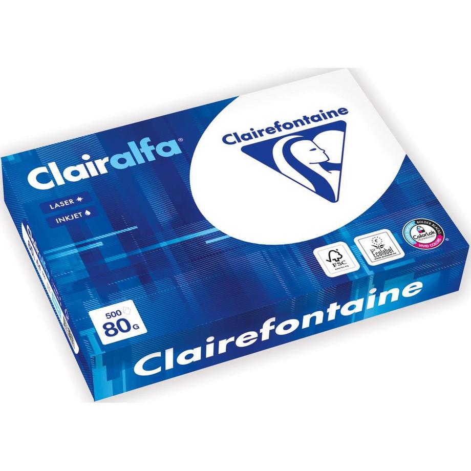 Clairefontaine Clairefontaine CLAIRALFA - Ultra blanc - A4 (210 x 297 mm) - 80 g/m² - 500 feuille(s) papier uni  