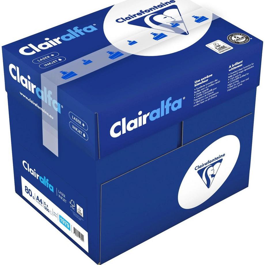 Clairefontaine CLAIRALFA - Ultra blanc - A4 (210 x 297 mm) - 80 g/m² - 500 feuille(s) papier uni