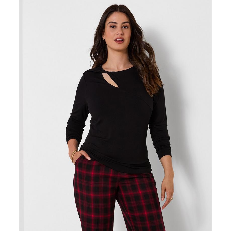 Serena Henley-Shirt aus Jersey mit langen Ärmeln