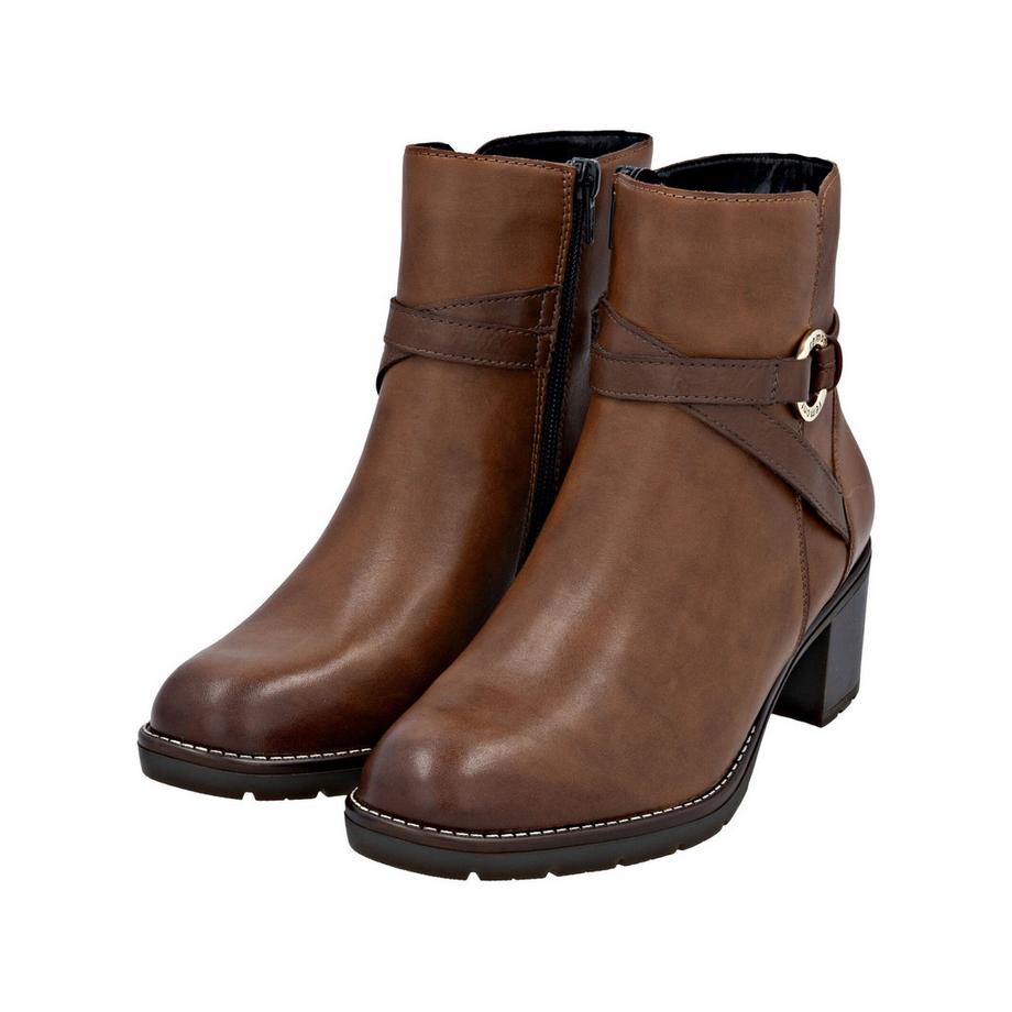 Remonte Stiefelette mit Blockabsatz und seitlichem Reißverschluss  