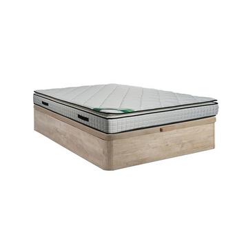 Ensemble 140 x 190 cm sommier coffre naturel clair + matelas mousse et coutil bambou ép.23cm - ADANA de NATUREA